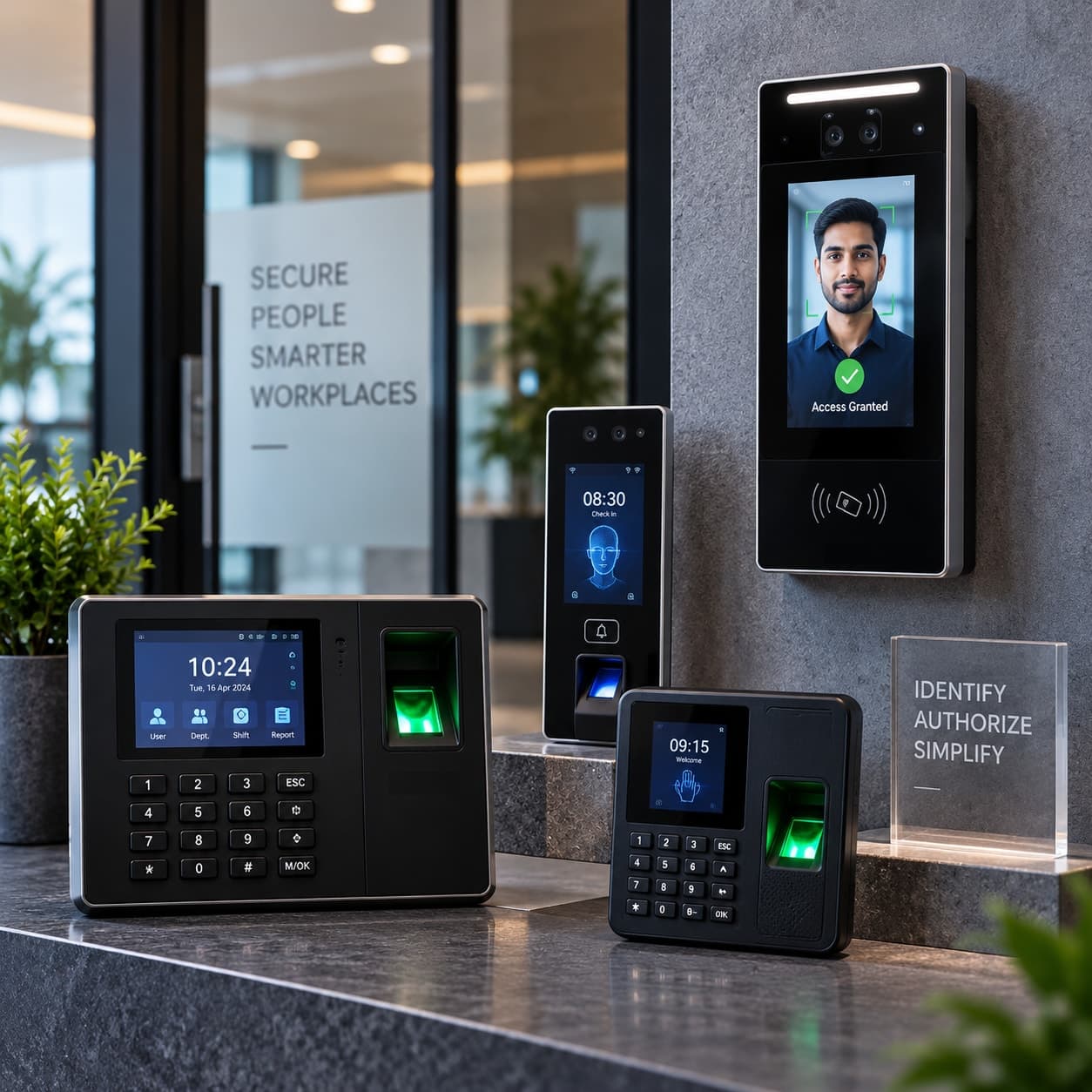 Biometric face recognition and fingerprint attendance devices